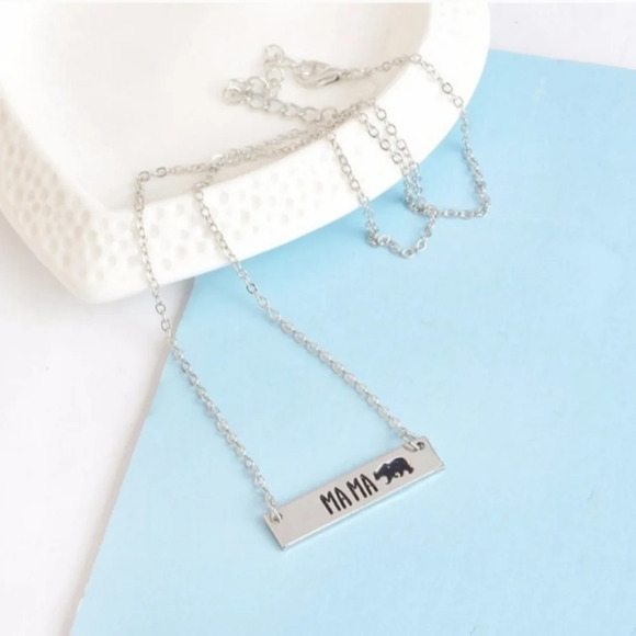 Mama Bear Silver Necklace - Picture 2 of 3
